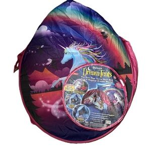 Dream Tents Kids Dream Tent with Unicorn Design - Blue and Pink Rainbow Bed